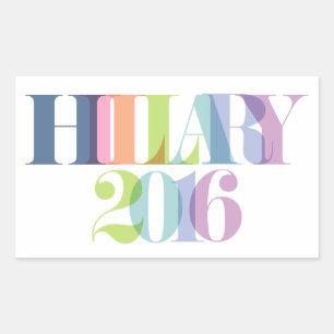Sticker Rectangulaire Rainbow Letters - Hillary 2016