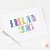 Sticker Rectangulaire Rainbow Letters - Hillary 2016 (Enveloppe)