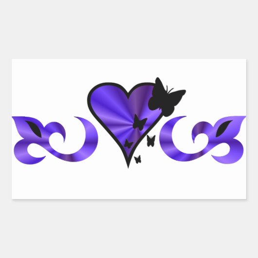 Sticker Rectangulaire Rainbow Lily Heart et Butterfly (Devant)