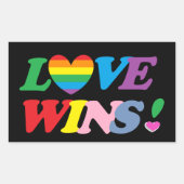 Sticker Rectangulaire Rainbow Love Wins Pride Heart LGBT (Devant)