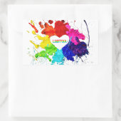 Sticker Rectangulaire Rainbow Modern Stripe LGBT (Sac)