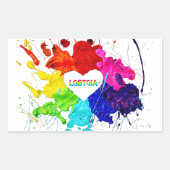 Sticker Rectangulaire Rainbow Modern Stripe LGBT (Devant)