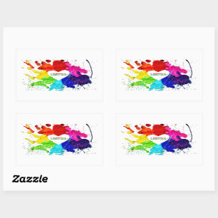 Sticker Rectangulaire Rainbow Modern Stripe LGBT
