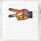 Sticker Rectangulaire Rainbow Peace (Sac)
