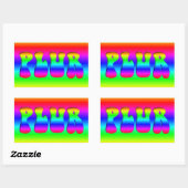 Sticker Rectangulaire Rainbow PLUR (Feuille)