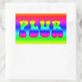 Sticker Rectangulaire Rainbow PLUR (Sac)