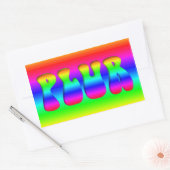 Sticker Rectangulaire Rainbow PLUR (Enveloppe)