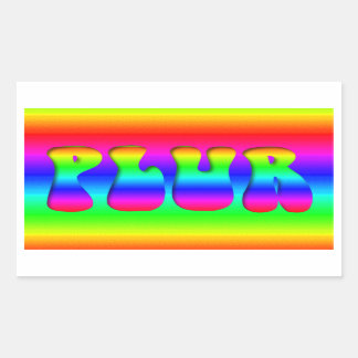 Sticker Rectangulaire Rainbow PLUR