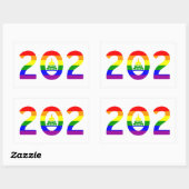 Sticker Rectangulaire Rainbow Pride Washington D.C. (Feuille)