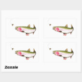 Sticker Rectangulaire Rainbow Trout Fly (Feuille)