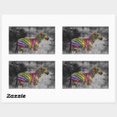 Sticker Rectangulaire Rainbow Zebra (Feuille)