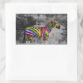 Sticker Rectangulaire Rainbow Zebra (Sac)