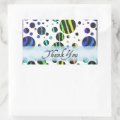 Sticker Rectangulaire Rainbow Zebra Polka Motif Merci (Sac)