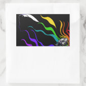 Sticker Rectangulaire Rainbows Dans Ses Cheveux (Sac)
