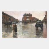 Sticker Rectangulaire Rainy Day, Boston par Frederick Childe Hassam (Devant)