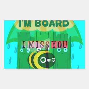 Sticker Rectangulaire Rainy Day Fun : A Bee's Perspective. "Je suis à bo