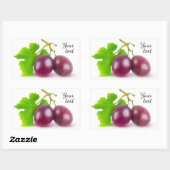 Sticker Rectangulaire Raisins rouges (Feuille)