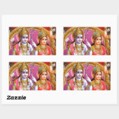 STICKER RECTANGULAIRE RAMA ET SITA (Feuille)