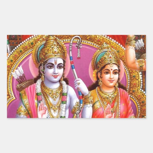 STICKER RECTANGULAIRE RAMA ET SITA (Devant)