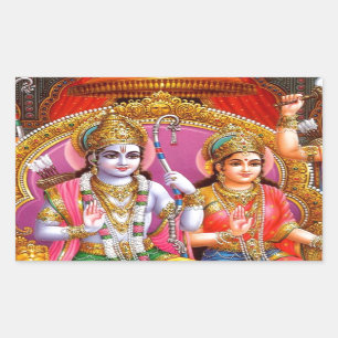 STICKER RECTANGULAIRE RAMA ET SITA