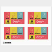 Sticker Rectangulaire Ramadan Kareem (Feuille)