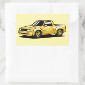 Sticker Rectangulaire Ramassé Pick-Up Toon Jaune (Sac)