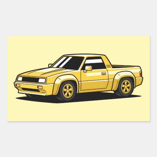 Sticker Rectangulaire Ramassé Pick-Up Toon Jaune (Devant)
