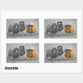 Sticker Rectangulaire Rams écossais (Feuille)