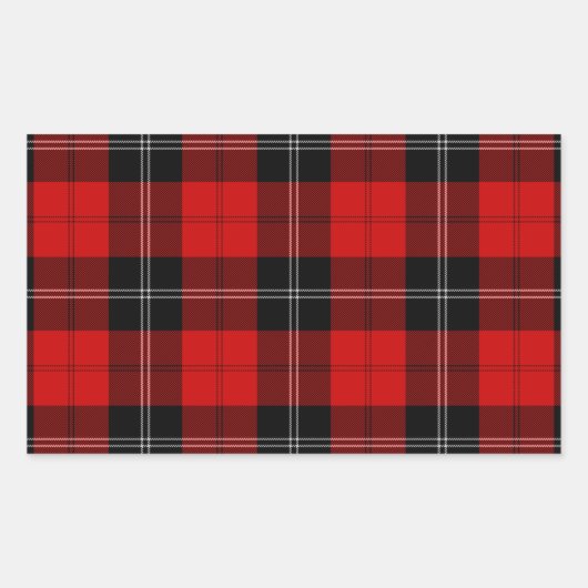 Sticker Rectangulaire Ramsay tartan rouge noir plaid (Devant)