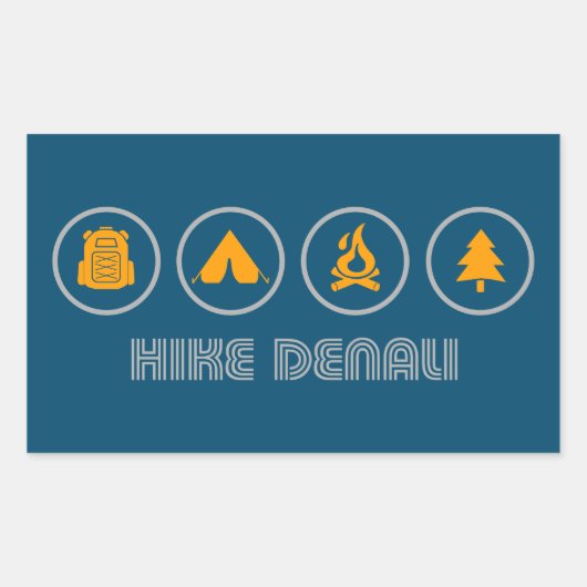 Sticker Rectangulaire Randonnée Parc national Denali Alaska (Devant)