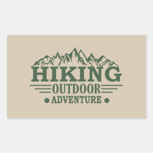 Sticker Rectangulaire Randonneurs en plein air aventure randonnée