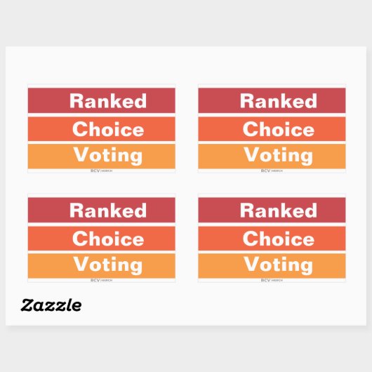 Sticker Rectangulaire Ranked Choice Voting 3 Stripes (Feuille)