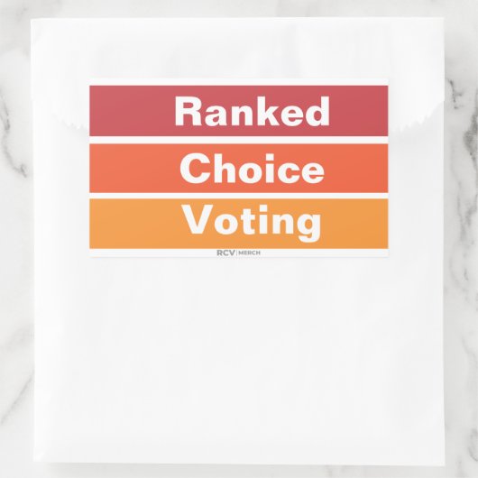 Sticker Rectangulaire Ranked Choice Voting 3 Stripes (Sac)