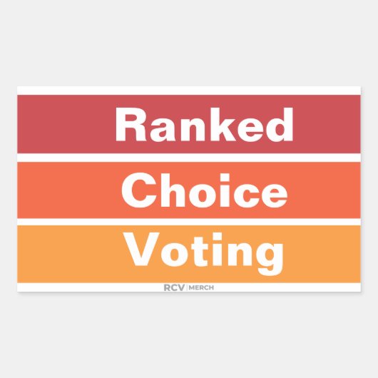 Sticker Rectangulaire Ranked Choice Voting 3 Stripes (Devant)