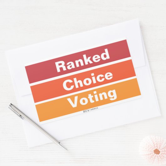 Sticker Rectangulaire Ranked Choice Voting 3 Stripes (Enveloppe)