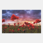 Sticker Rectangulaire Rappel | Champ de pavots (Devant)