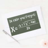 Sticker Rectangulaire Rappel de formule quadratique (Enveloppe)