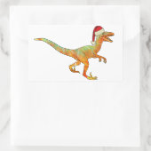Sticker Rectangulaire Raptor Funny Festive Velociraptor Xmas Dinosaur (Sac)