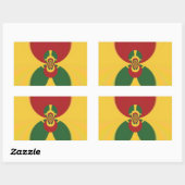 Sticker Rectangulaire Rasta Colours Art Abstrait Imprimer (Feuille)
