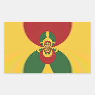 Sticker Rectangulaire Rasta Colours Art Abstrait Imprimer