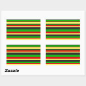 Sticker Rectangulaire Rasta Grandes (Feuille)