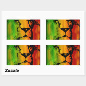 Sticker Rectangulaire Rasta Lion (Feuille)