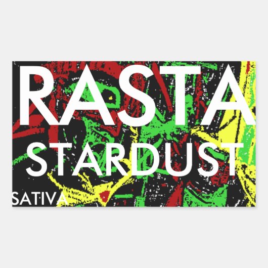 STICKER RECTANGULAIRE RASTA STARDUST SATIVA (Devant)
