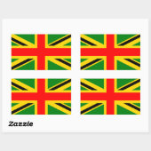 Sticker Rectangulaire Rasta UK (Feuille)