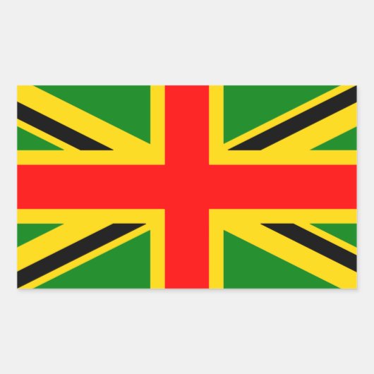 Sticker Rectangulaire Rasta UK (Devant)