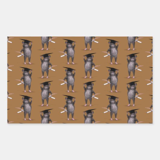 Sticker Rectangulaire Rat Le Plus Intelligent De La Ville (Devant)