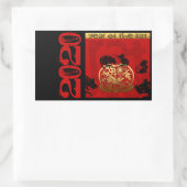 Sticker Rectangulaire Rat mignon chinois Année 2020 Zodiac Anniversaire  (Sac)