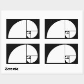 Sticker Rectangulaire Ratio d'or, spirale de Fibonacci (Feuille)