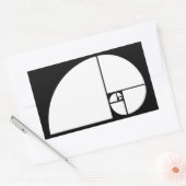 Sticker Rectangulaire Ratio d'or, spirale de Fibonacci (Enveloppe)