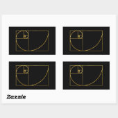 Sticker Rectangulaire Ratio d'or Spirale Sacrée Fibonacci (Feuille)